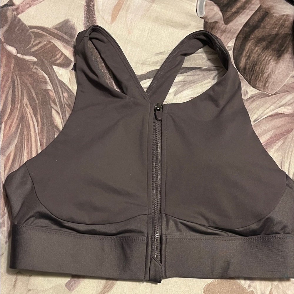 Fabletics Purple/Lavender Zip-Front Sports Bra